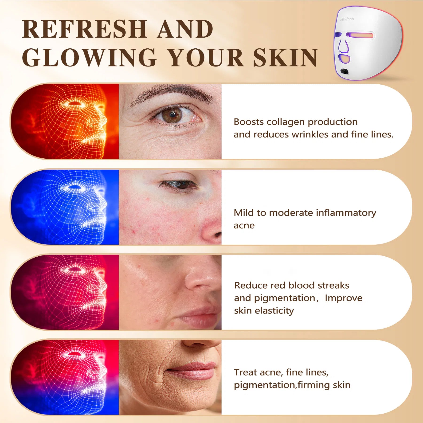 The Revellé Radiance Mask™ — Professional LED Light Therapy Face Mask